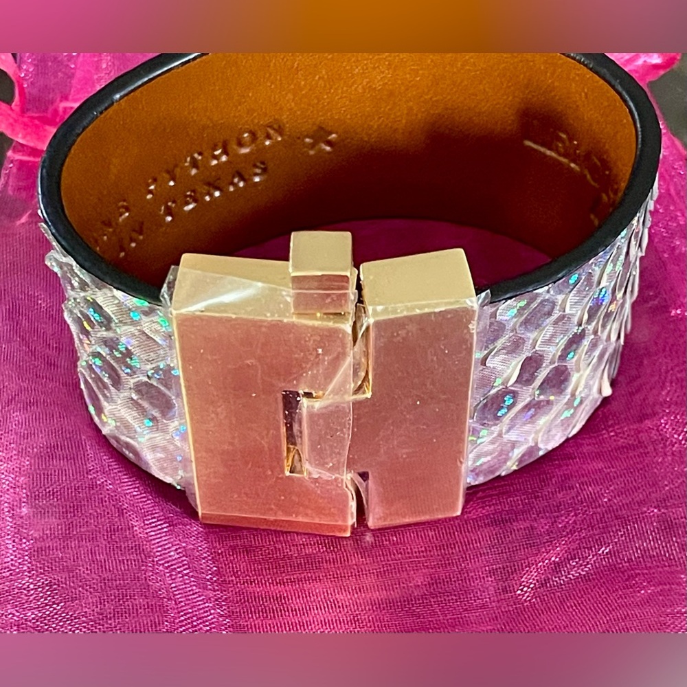 Brand New LeighElena Python Chunky Gold and Silver Bracelet